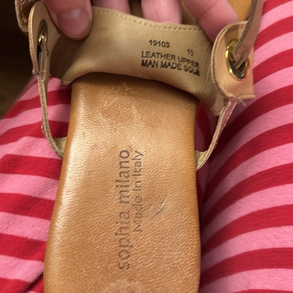 Sophia Milano Made in Italy cream and gold leather sandals size 10 - Picture 6 of 6